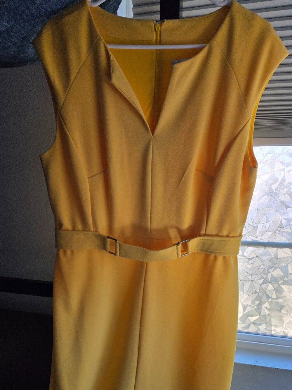 London Times Women's‎ Yellow Buckle Sheath Dress